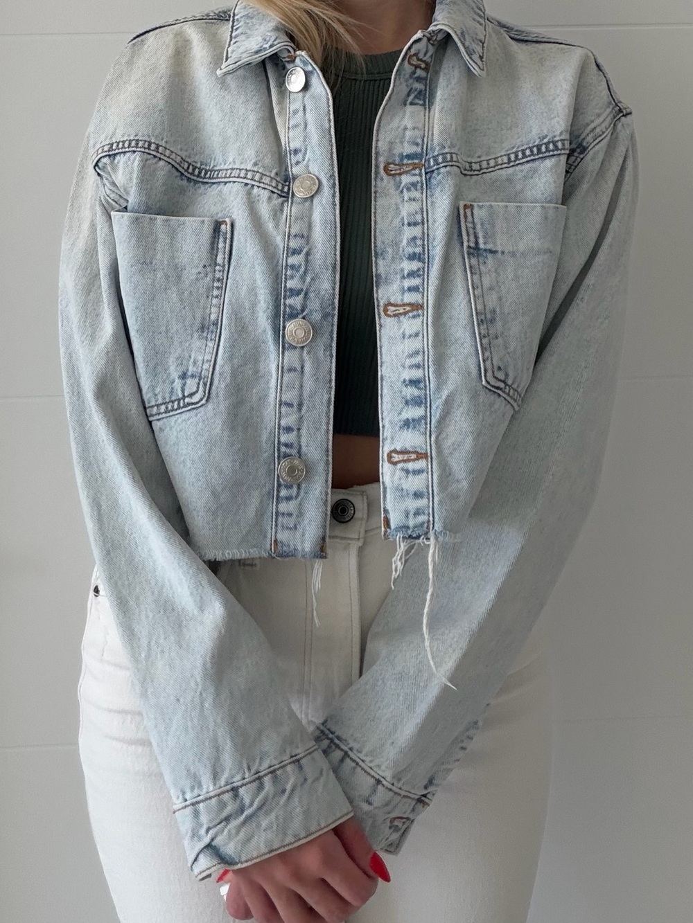 Denim jacket Light Wash Cropped Denim Jacket